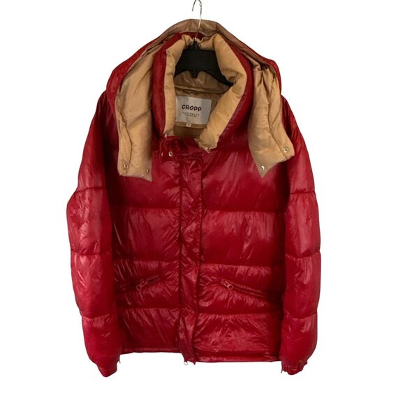 Cropp Red Puffer Jacket Women's XL Hooded Outerwear Winter Coat - Picture 6 of 10